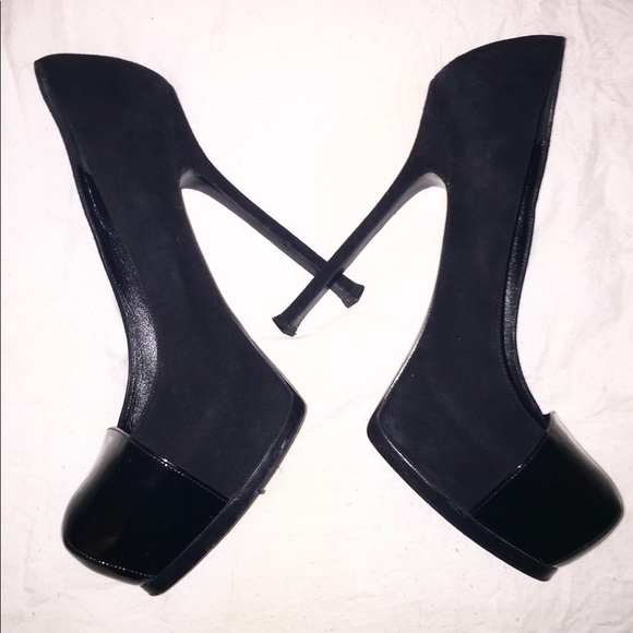 👼SOLD👼Authentic YSL Black Suede & patent leather - Picture 2 of 5